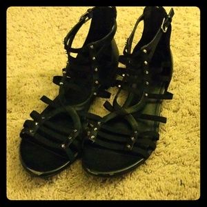 Black gladiator sandals